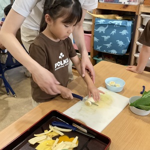 年長クラス　クッキング　野菜スムージー